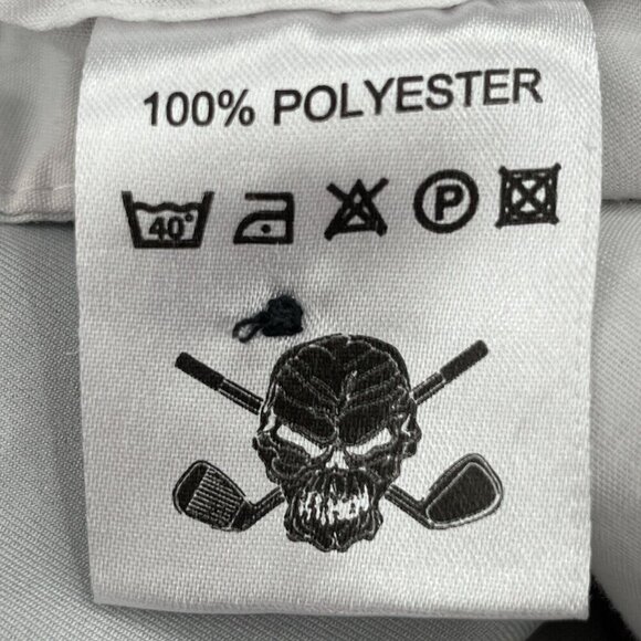 Tattoo Golf Pants Mens 36x27 Performance Chinos Skull Cross Bone Funky Golfer - Picture 8 of 10